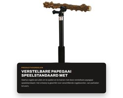 Dailygoods- Papegaai Speelstandaard Verstelbare Hoogte - Afneembare Training Baars Stand - Geschikt voor Parkieten/Valkparkieten - Conures/Ara's - Premium Materialen - Acryl en Peper Hout - Vogelstandaard