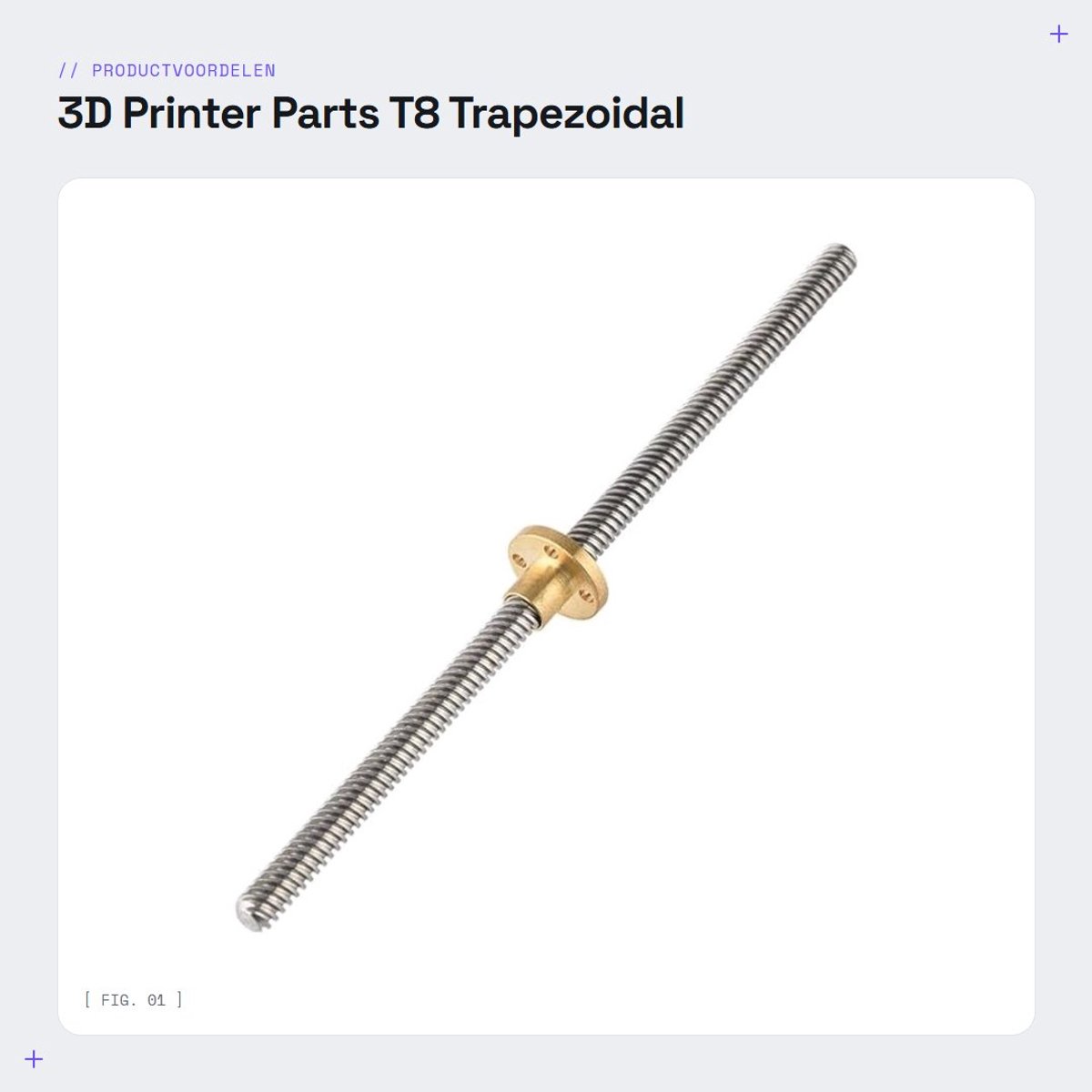 Dailygoods- Trapeziumgeleidingspindel 300 mm - T8 Moer - Roestvrij Staal - Corrosiebestendig - Eenvoudig te Installeren - Duurzaam - Schroefdraadstang