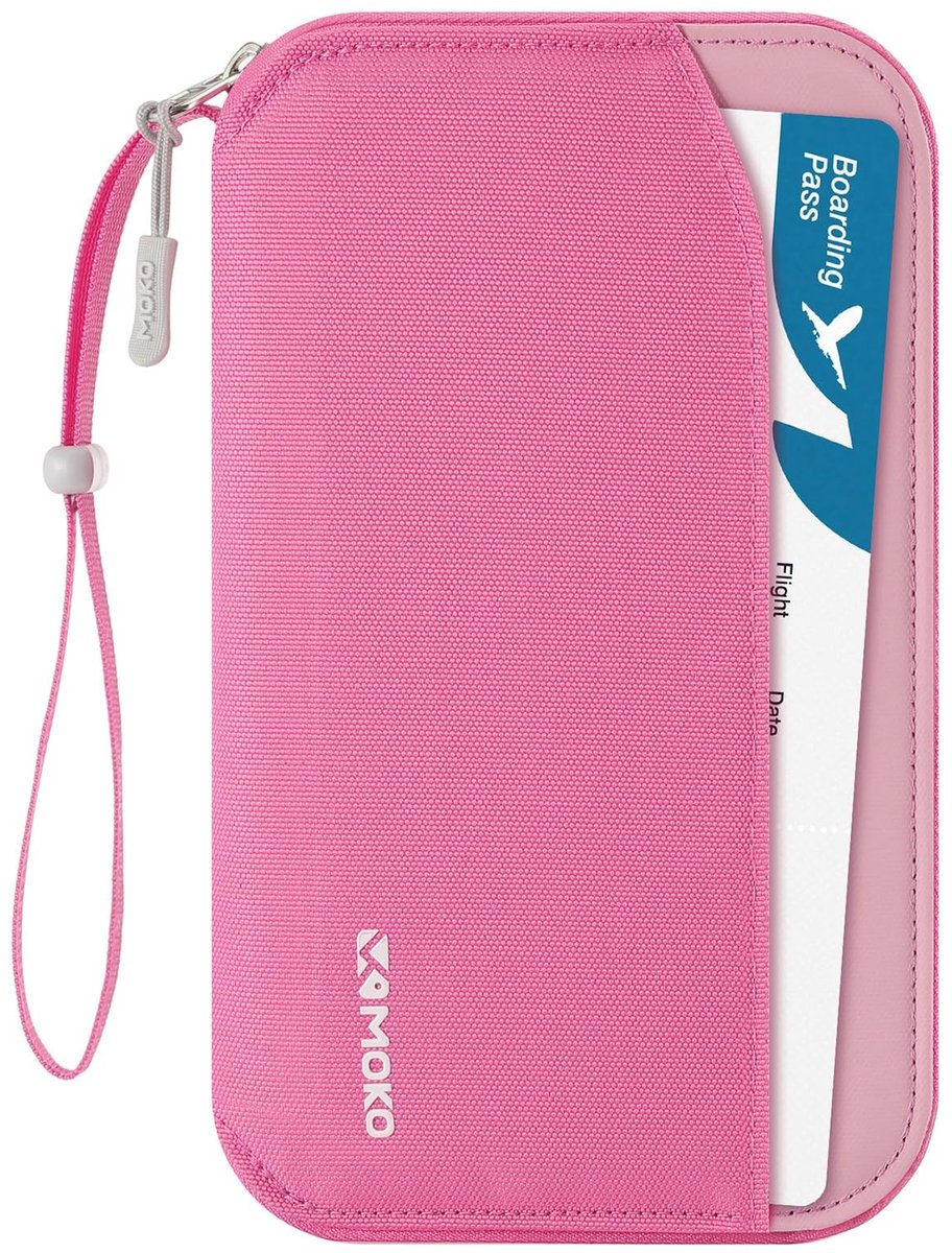 Dailygoods- Paspoorthouder RFID - Reisdocumenten Organizer - Paspoort Portemonnee - Multifunctionele Tas - Verstelbare Polsband - Waterdicht Polyester - Reisportemonnee