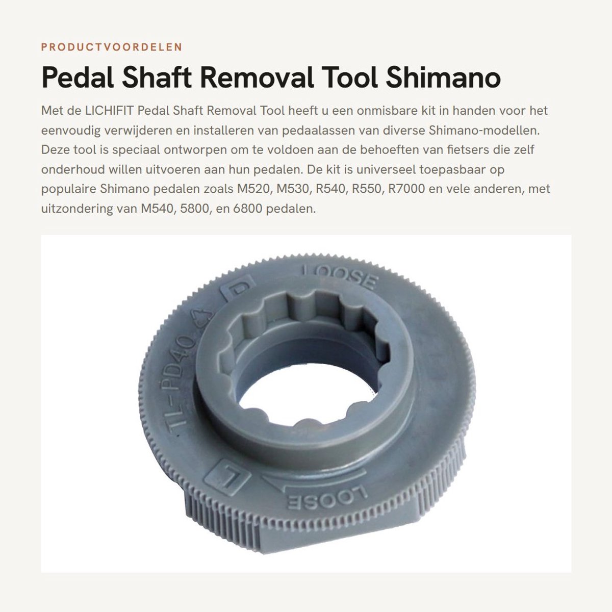 Dailygoods- Pedal Shaft Tool Universele Geschiktheid - Pedal Shaft Verwijder Tool - Reparatie Tool - Makkelijk in Gebruik - Inclusief 36mm Sleutel - Model TL-PD40 - Pedal Gereedschap