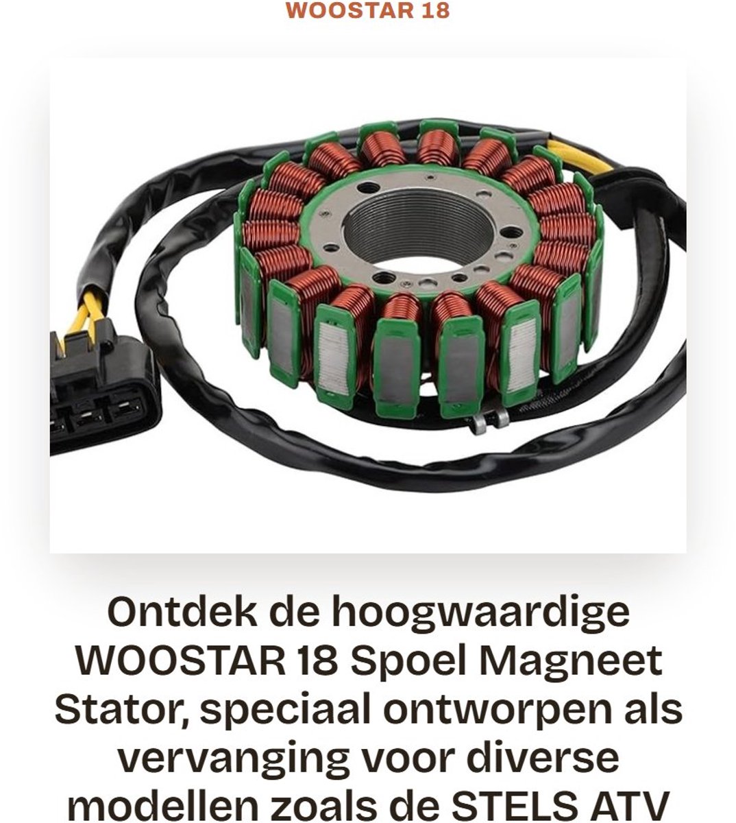 Dailygoods- Magneet Stator Vervanging - 18 Spoel - 3 Draad - Compatibel met STELS ATV 650/800/850 - ODES 800 UTV - OEM 370101-001-0000