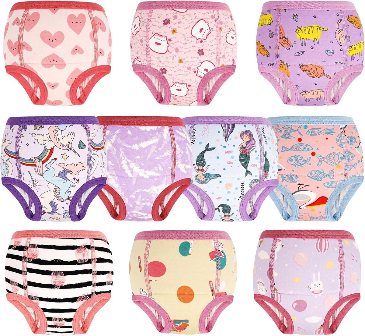 Trainingsbroekjes Baby - Potty Ondergoed - Zindelijkheidstraining - 6-Laags Absorberend - 10 Stuks - Divers