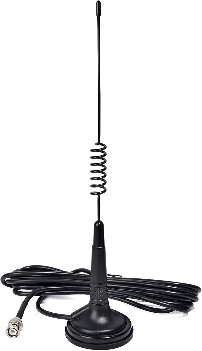 Radio Antenne - Communicatie Antenne - Signaal Verbeteren - Magnetische Basis - 35 cm - Zwart