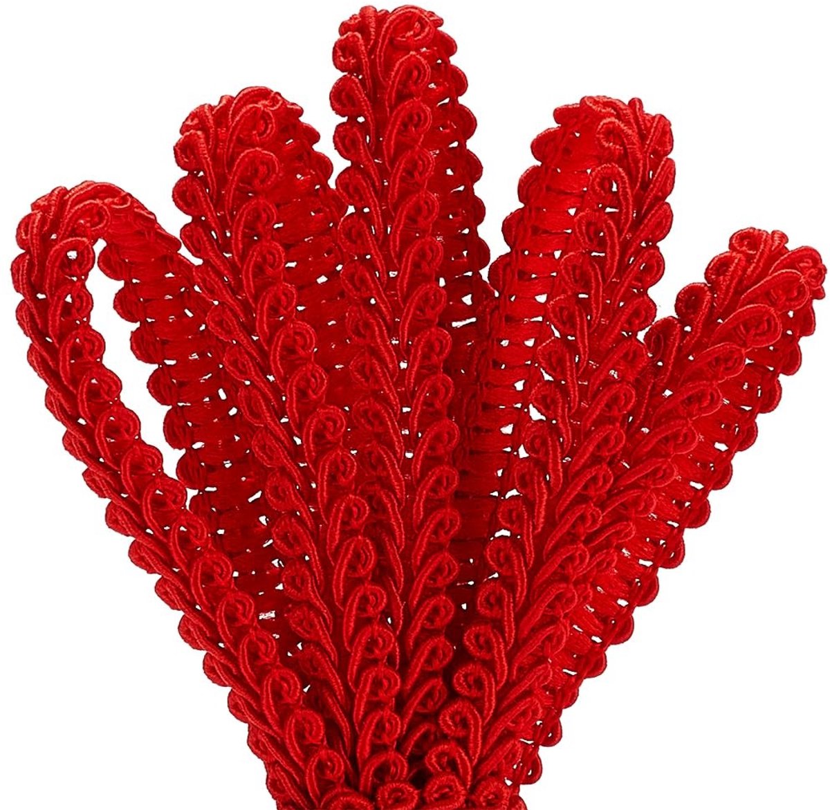 Dailygoods- Trim Band 27 Meter - Polyester - Franjes - Kostuum - Doe-het-zelf Handwerk - Sieraden Maken - Rood - Decoratietape