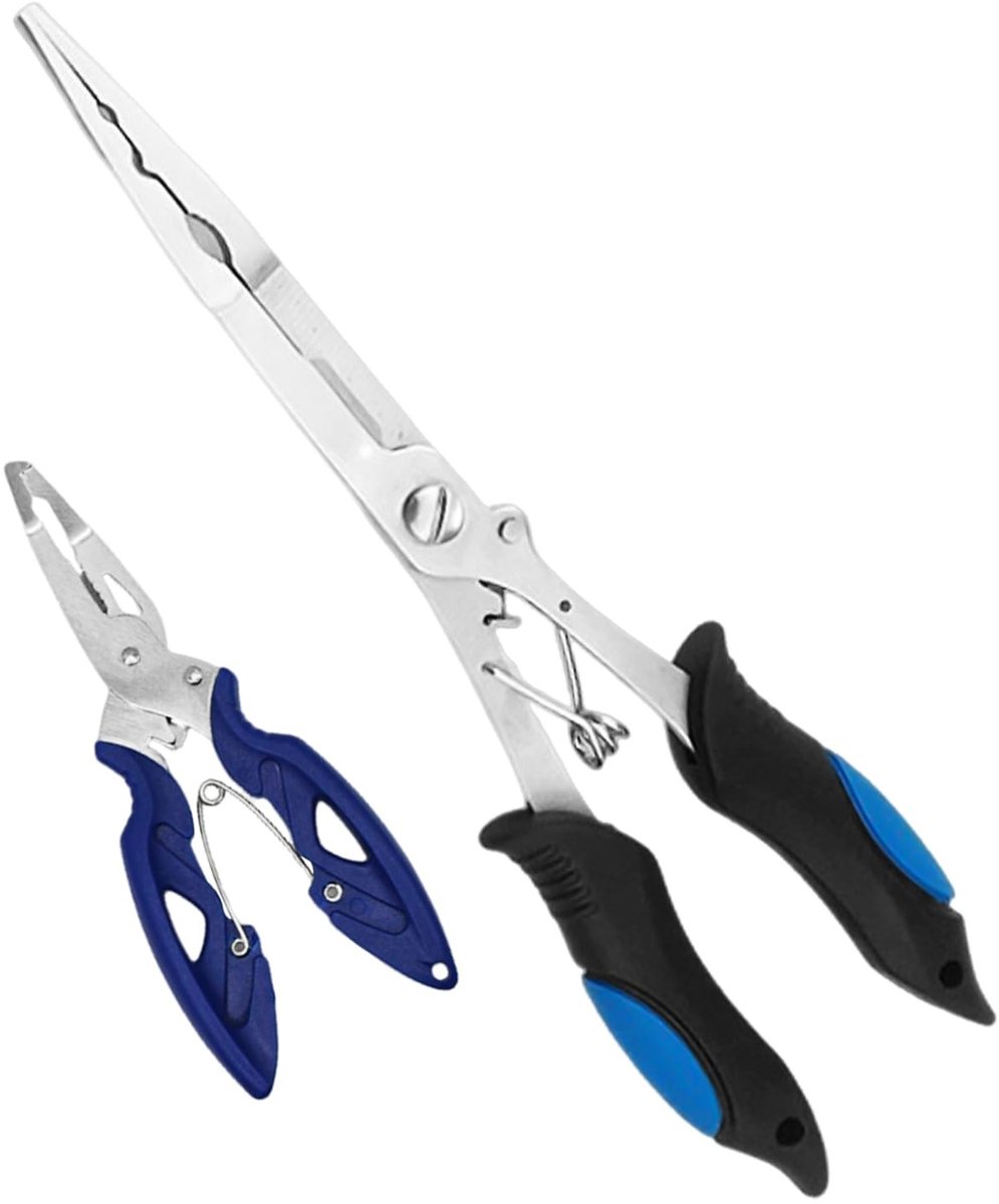 Dailygoods- Vissentang Rubberen Handvat - Multifunctionele Vissentang - Hawkbill Tang - Outdoor Vissen Benodigdheden - 22,8 Cm - 2 Stuks - Vistang