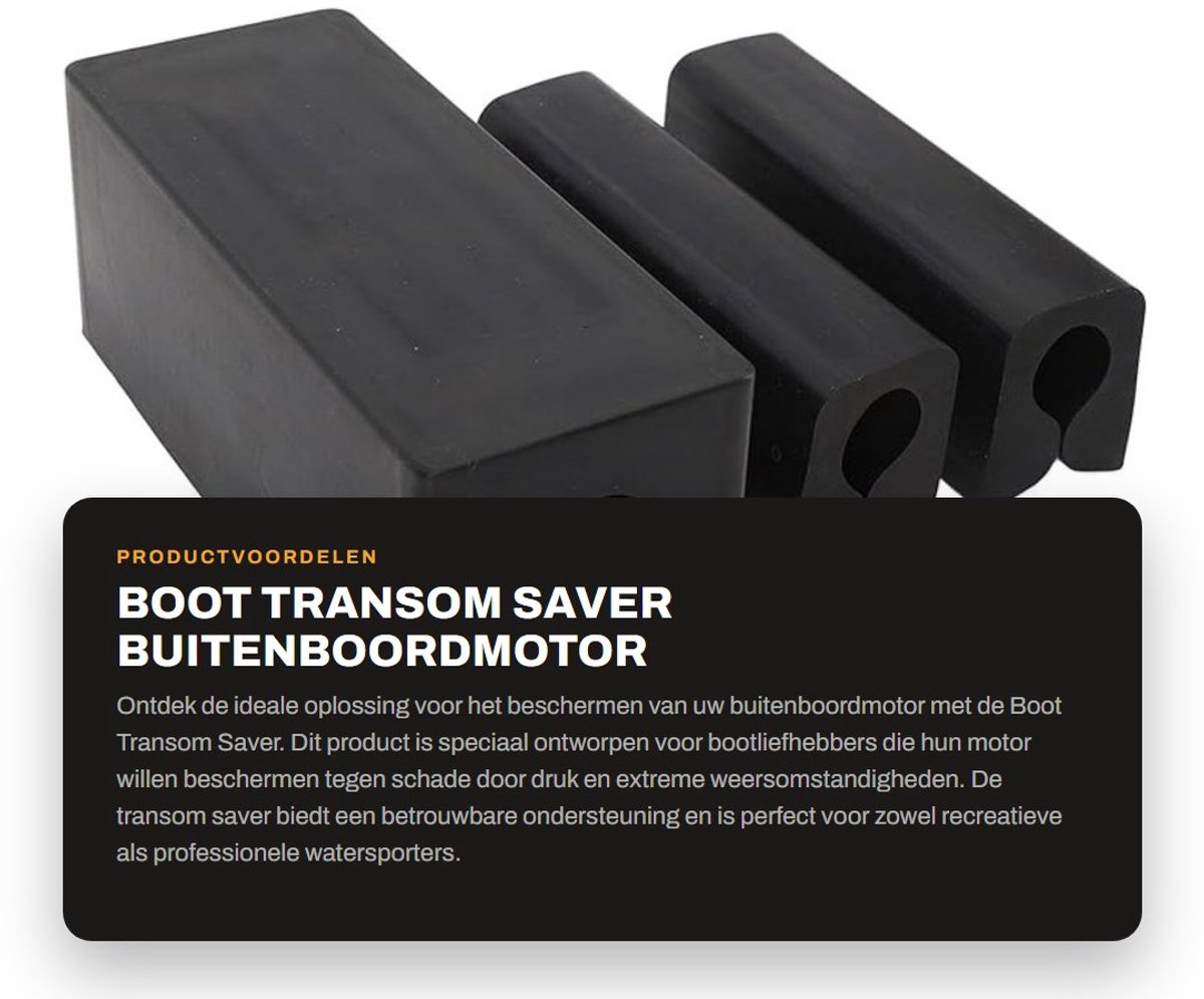 Dailygoods- Transom Saver Drukbestendig - Ondersteuning met 2 Aanhangermotorsloten - Buitenboordmotor Beveiliging - Robuust Rubbermateriaal - Geschikt voor Hydraulische Kantelsystemen - Bootbeschermer