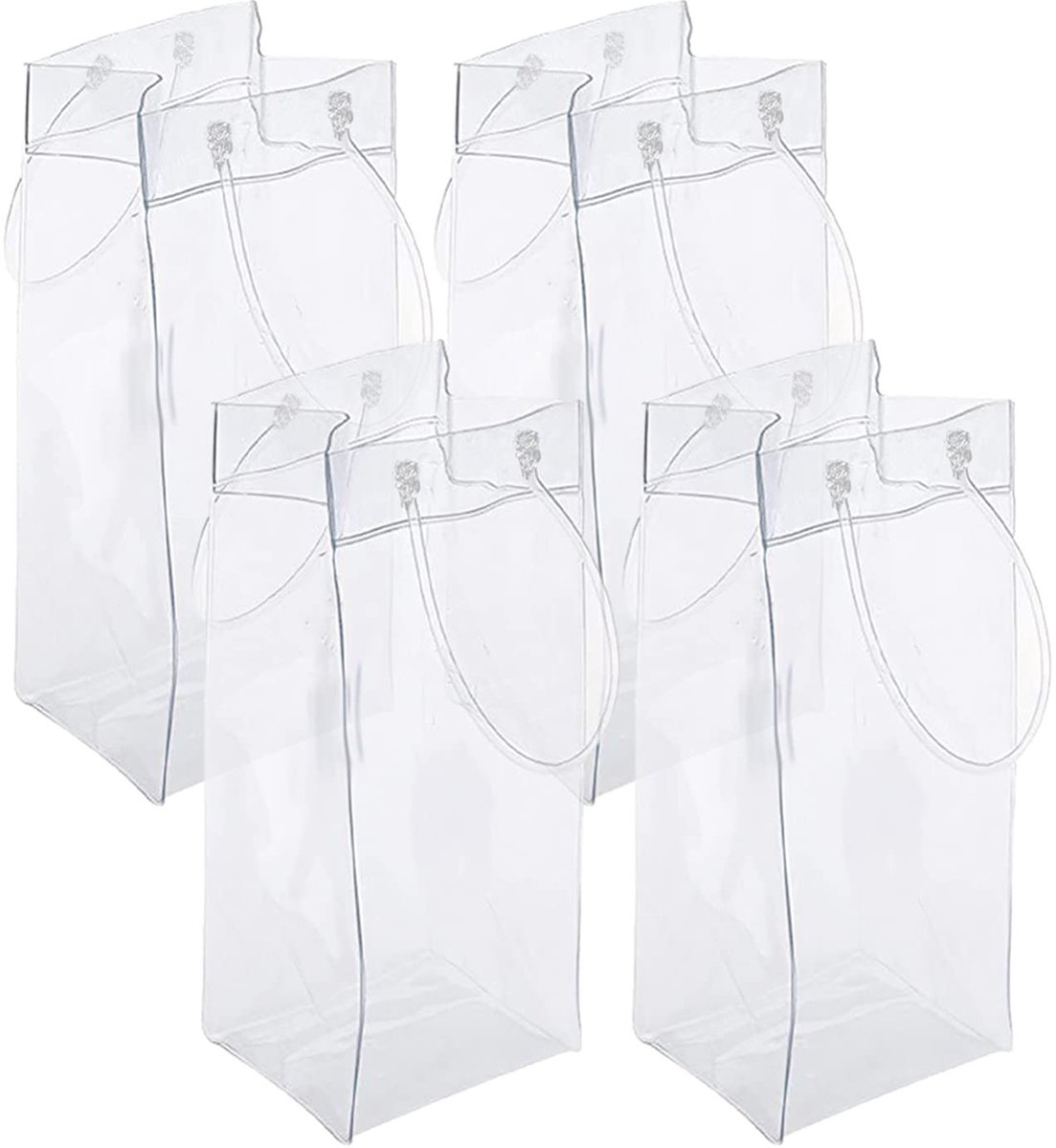 Dailygoods- Wijnijszak Waterdicht - Draagbare Koeltas - Opvouwbaar - PVC Materiaal - Voor 2 Flessen - Veilig en Duurzaam