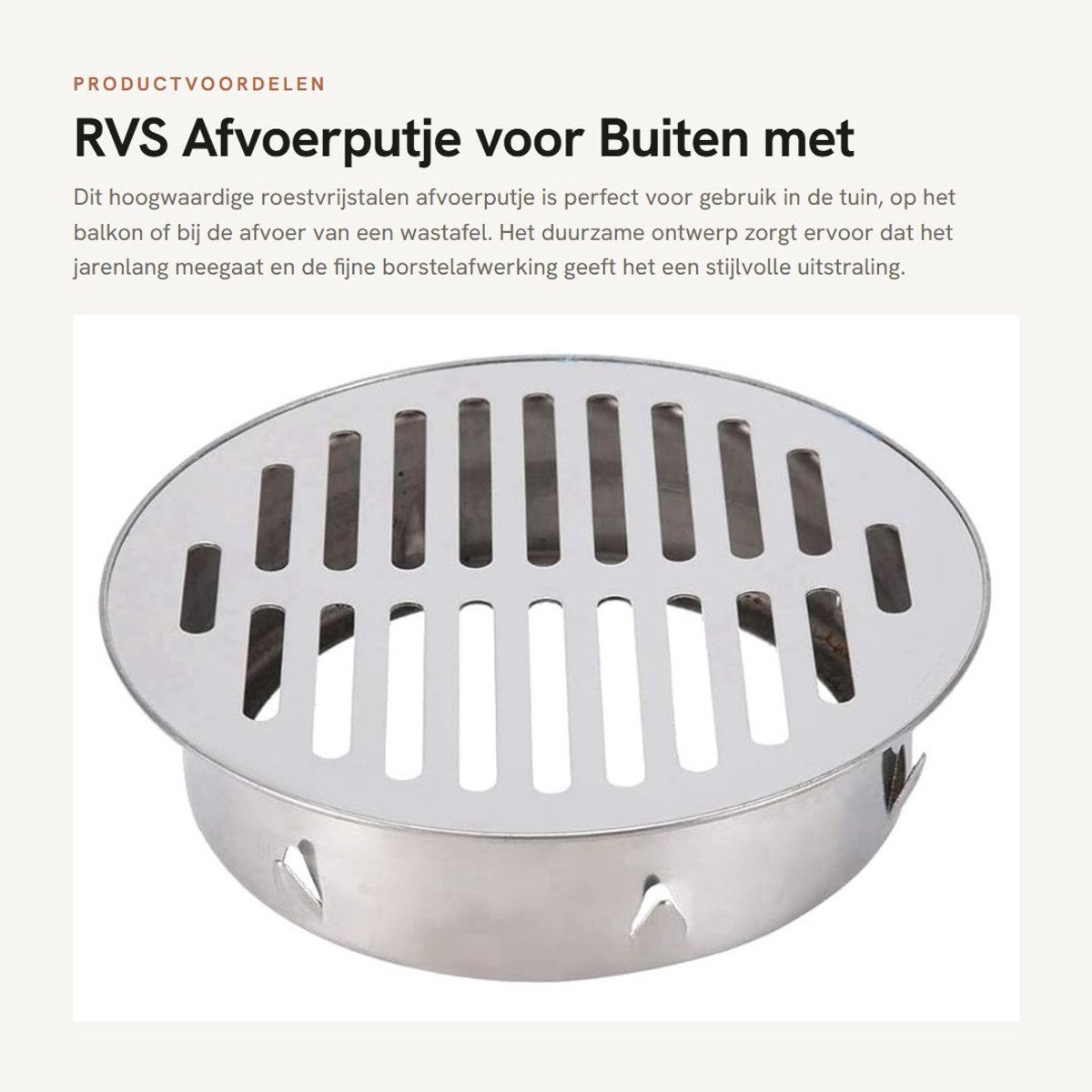 Dailygoods- Afvoerputje RVS - Anti-blokkering - Doucheputje - Buitenafvoerputje - Vloersifon - Verwijderbaar ontwerp - 50/75/110/160 mm