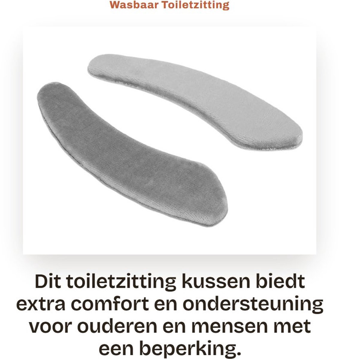 Dailygoods- Toiletzitkussen Wasbaar - Toiletverhoger - Comfortabel - Flanel/Katoen - 37 cm - Zacht