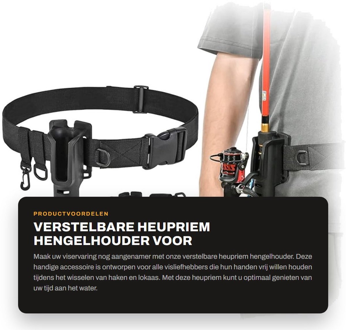 Dailygoods- Hengelhouder Verstelbaar - Hengelsteun - Foudraal voor Hengels - Outdoor Vissen - Multi-functioneel - Comfortabele Tailleband - Hengeltas