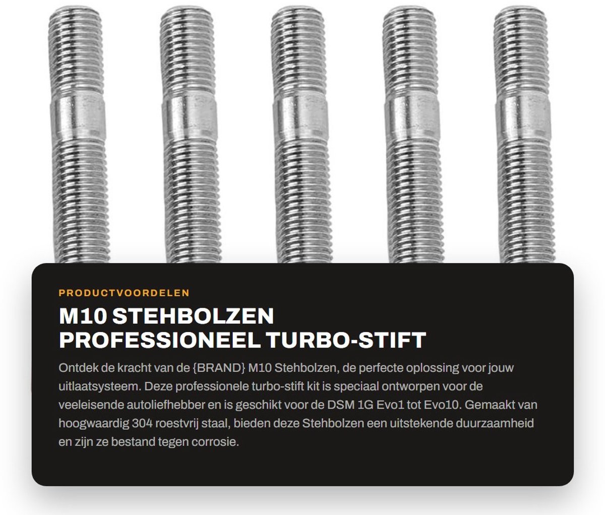 Dailygoods- Turboschroeven 50 mm - 5-delige Set - Roestvrij Stalen Noppenset - Geschikt voor DSM 1G/EVO1~10 - Hoogwaardige Materialen - Duurzaam en Corrosiebestendig - Turbo Bevestigingsset