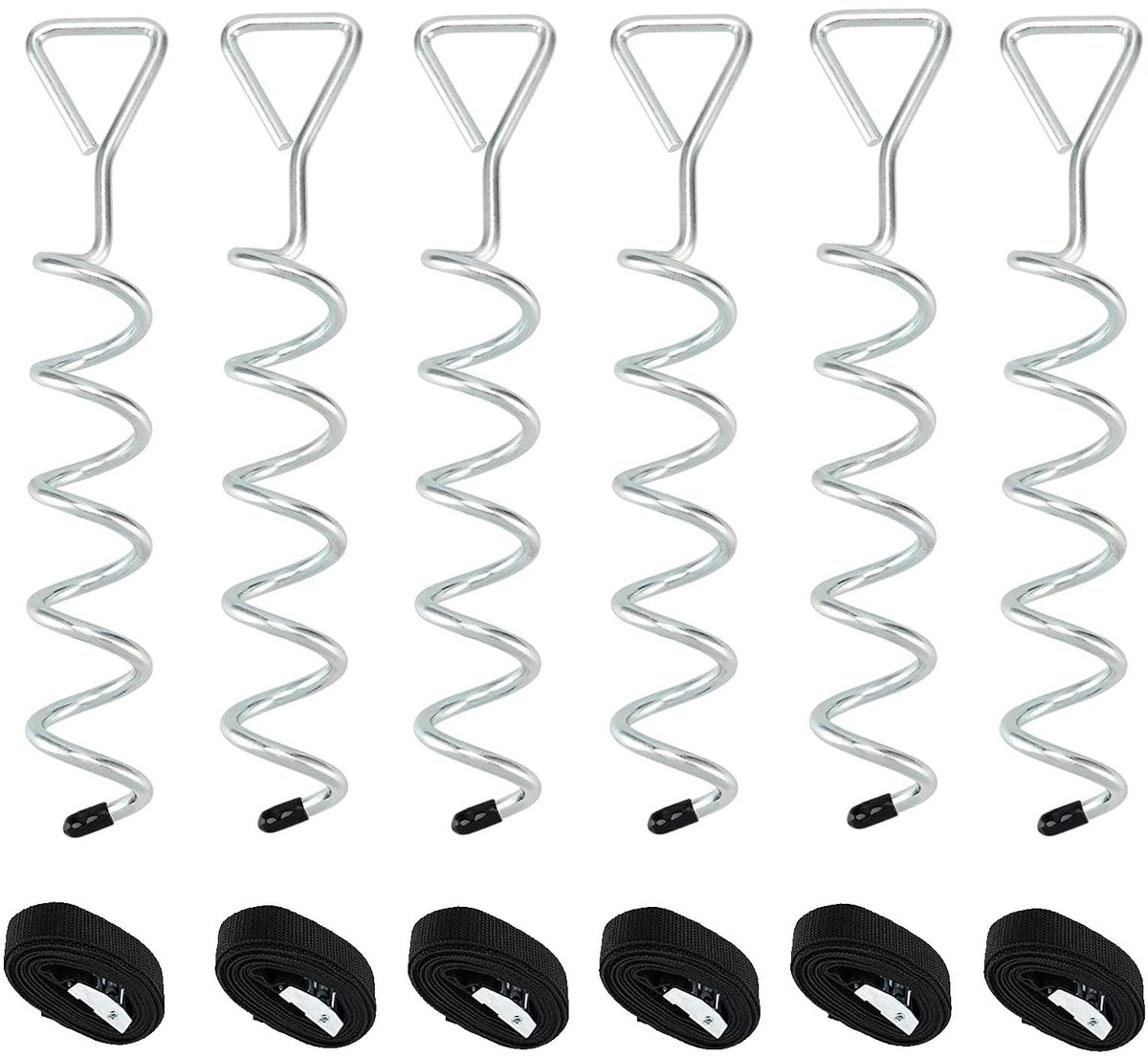 Dailygoods- Trampoline Anker Kit Duurzaam - Grondankers - Grondpennen - Heavy Duty - 12 Inch Stalen Stakes - Roestbestendig