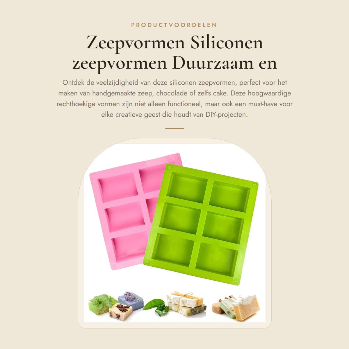 Dailygoods- Zeepvormen 2 Stuks - Rechthoekige Siliconen Vormen - BPA-vrij - Voor Gieten van Zeep/Chocolade - Geschikt voor Oven/Vriezer - Makkelijk te Ontvormen - Siliconen Vorm
