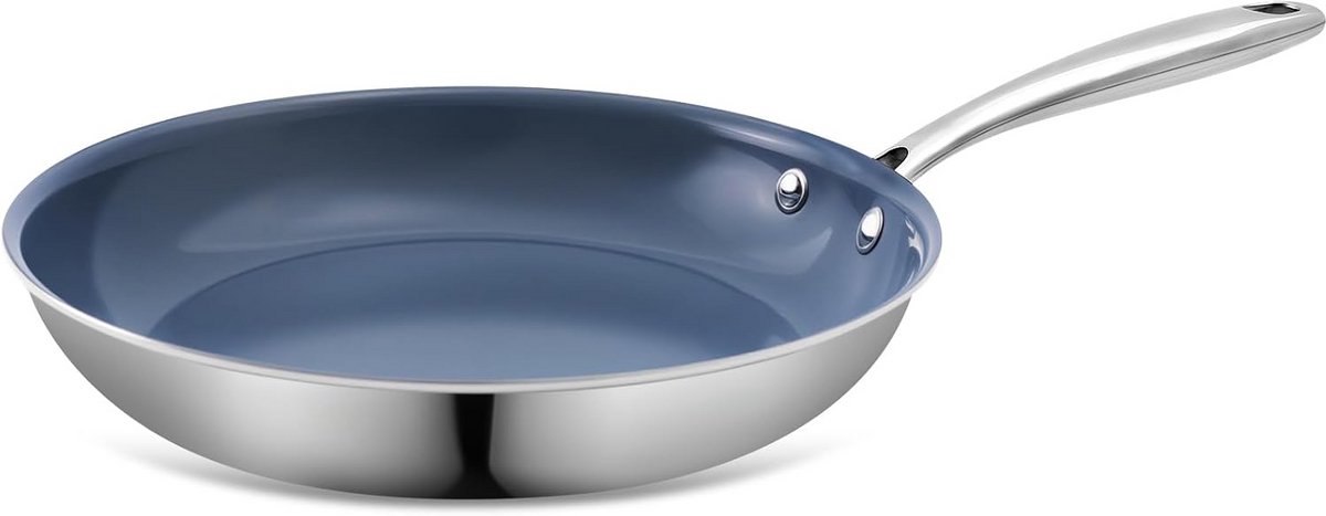 Niet-klevende Kookpan - Keramische Pan - Gezond Koken - Gelijkmatige Warmte - 20 cm - Zilver