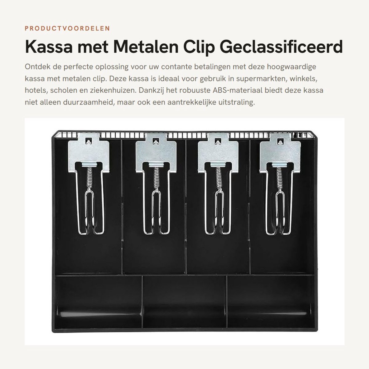 Dailygoods- Kassa Hoogwaardig ABS-materiaal - Kassalade - Geldkist - Handig in gebruik - Veilig ontwerp - Compact en lichtgewicht - Geldlade