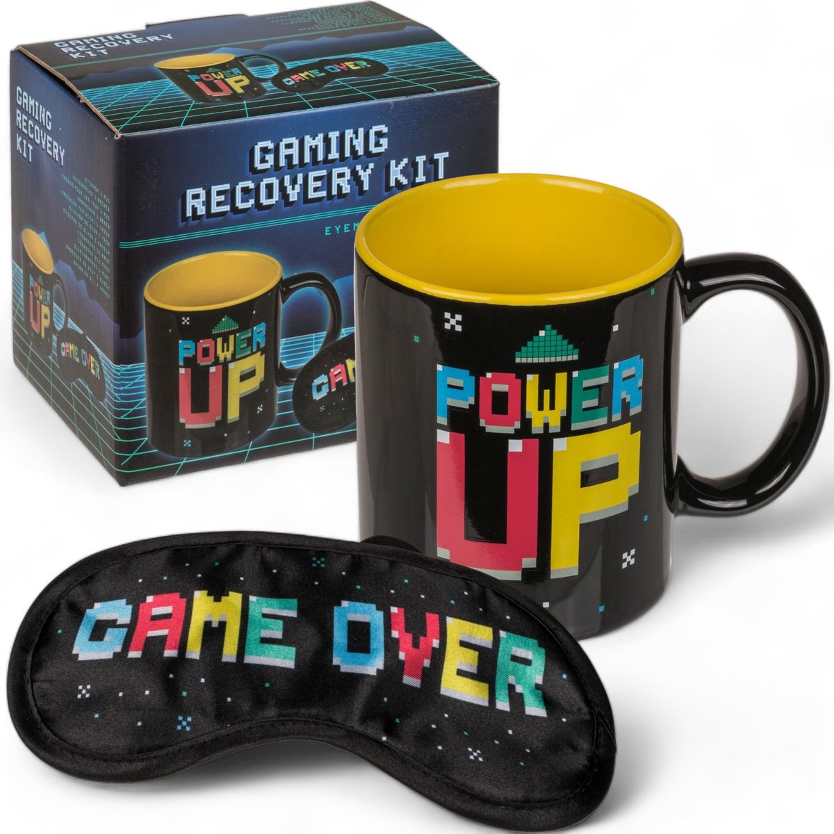 Dailygoods- Koffiemok met handvat - Gaming set - Slaapmasker - Duurzaam - Energieboost - Inspirerende opdruk - Gamemok