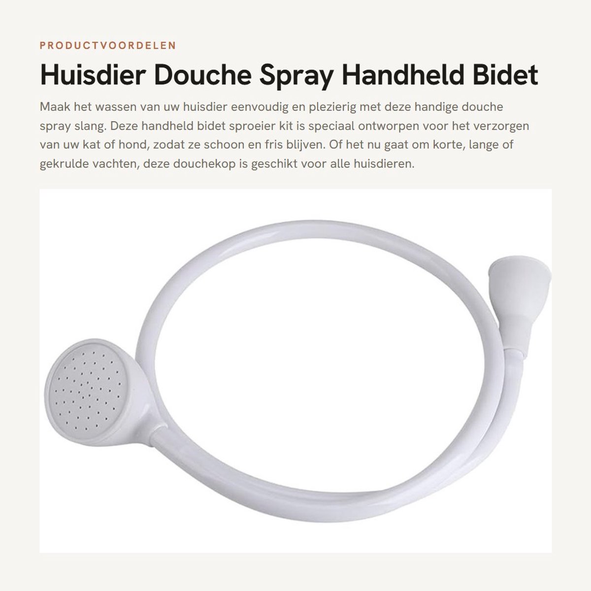 Dailygoods- Huisdier Douchekop Handheld - Douche Spray - Rubber Slang - Bevestiging op Kraan - Geschikt voor Katten/Honden - Eenvoudig Wassen - Dierenwas