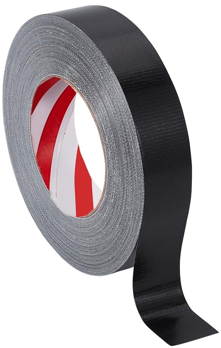 Dailygoods- Plakband 50 m - Zwart stoffen lint - Zelfklevende strip - Bescherming meubels - 30 mm breed - 0,28 mm dik - Stoffenlint
