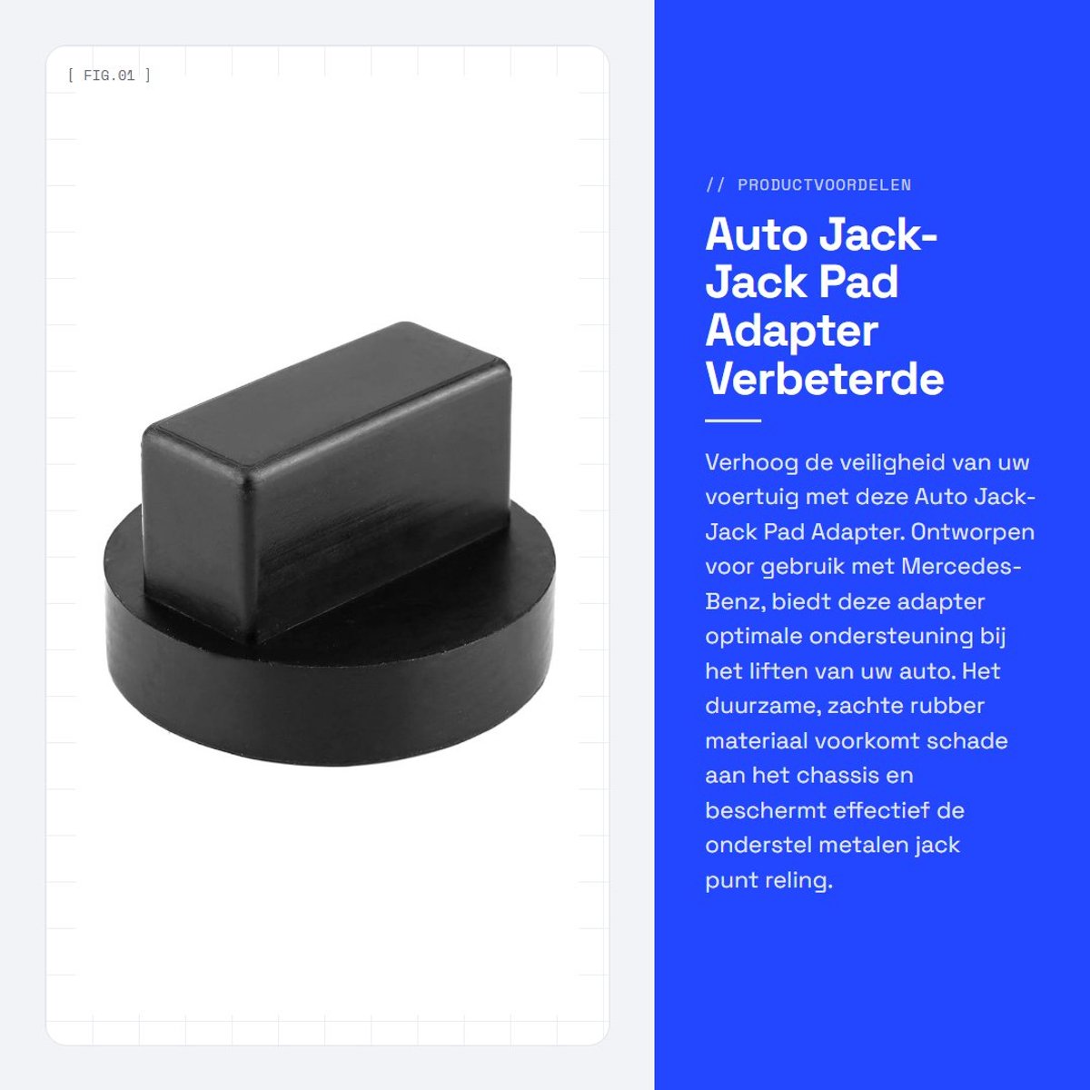 Dailygoods - Auto Jack-Jack Pad Adapter - Verbeterde Frame Rail - Ondersteuning Rubber - Mercedes-Benz - Beschermt Onderstel - Duurzaam en Schadebeste...