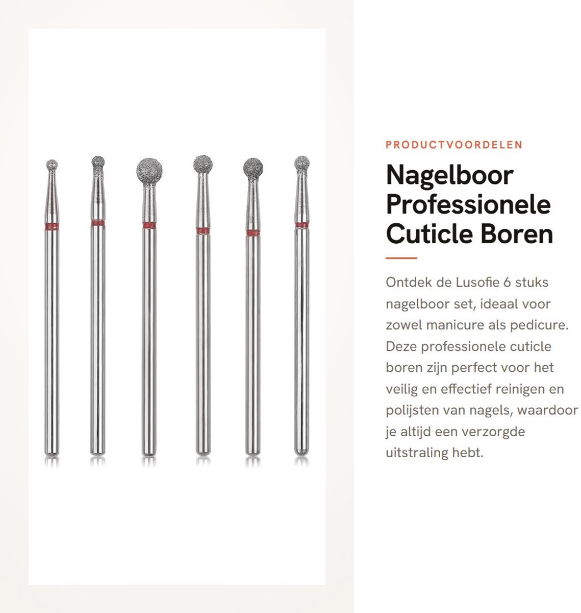Dailygoods- Nagelboren 6 Stuks - Professionele Nagelriem Bits - Veiligheid Boren - Elektrische Nagelboor - Manicure/Pedicure Gereedschap - Legering - Nagelbits