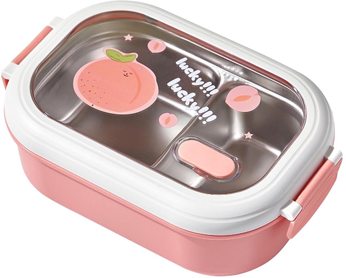 Dailygoods- Lunchbox Roestvrij Staal - Geïsoleerd - Lekvrij - Gecompartimenteerd - Voor Volwassenen/Kinderen - 22,5x14,5x8cm - Maaltijdcontainer