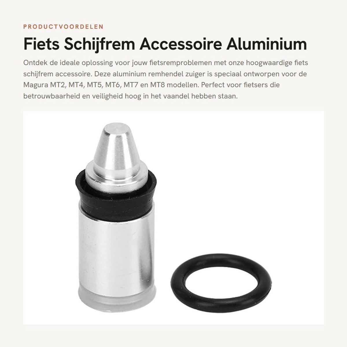 Dailygoods- Schijfrem Accessoire - Fietsremhendel Zuiger - Aluminium Reparatie Deel - Geschikt voor Magura MT2/MT4/MT5/MT6/MT7/MT8 - Olie Afdichting - Voorkomt Olielekken - Remzuiger