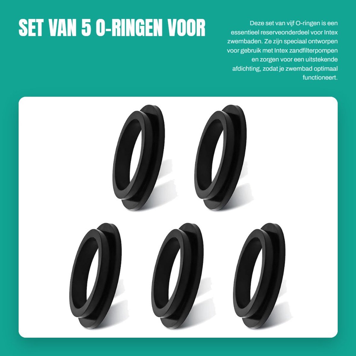 Dailygoods- O-ringen set 5 stuks - Afdichtingsringen zwembadpomp - Dichtingsringen sanitair - Reserveonderdelen Intex - Hoge afdichtingskwaliteit - Eenvoudig te installeren