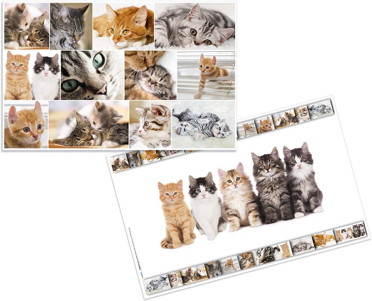 Bureauonderlegger Kinderen - Tafelmat Schrijfonderlegger - Kindvriendelijk Werken - Afwasbaar Softtouch Oppervlak - 55 x 35 cm - Dierenprint