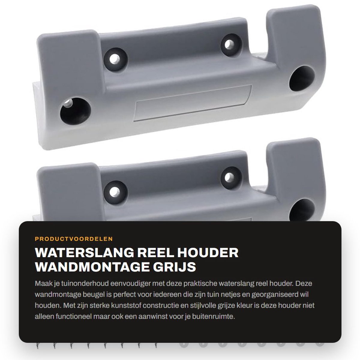 Dailygoods- Waterslanghouder 2x - Slanghaspel - Wandmontage Beugel - Muurbeugel - Kunststof - Eenvoudig te installeren - Slanghouder
