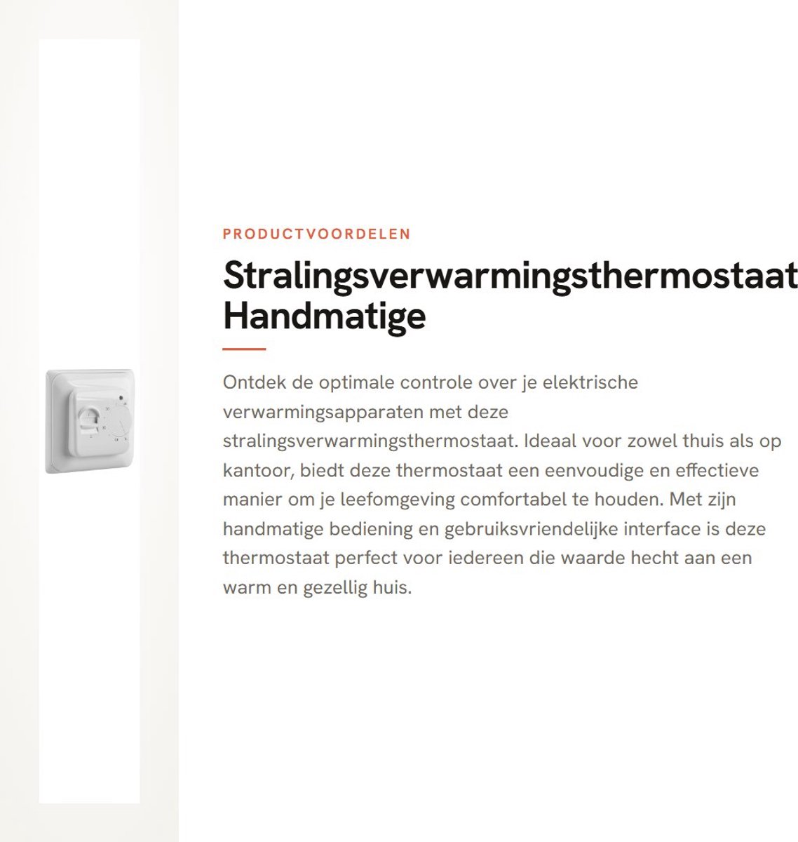 Dailygoods - Stralingsverwarmingsthermostaat - Handmatige thermostaatregelaar - Geschikt voor elektrische verwarmingsapparaten - Compact formaat - Ene...