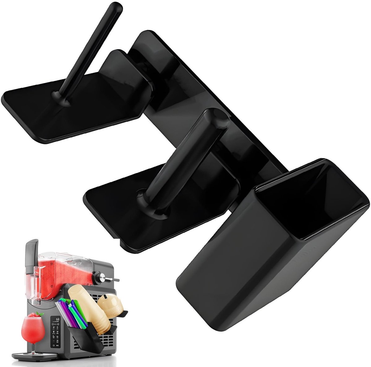 Dailygoods- Accessoireshouder 3-in-1 - Bekers/Deckels/Straws - Gebruiksvriendelijk - Duurzaam - Eenvoudig te reinigen - Hoogwaardige kunststof - Smoothiehouder