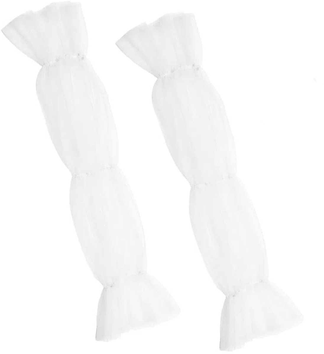 Dailygoods- Vingerloze Handschoenen - Afneembare Lange Netmouwen - Kanten Bruidsmouwen - Polyester - Transparante Handschoenen - 59,5 cm Lang - Armwarmers