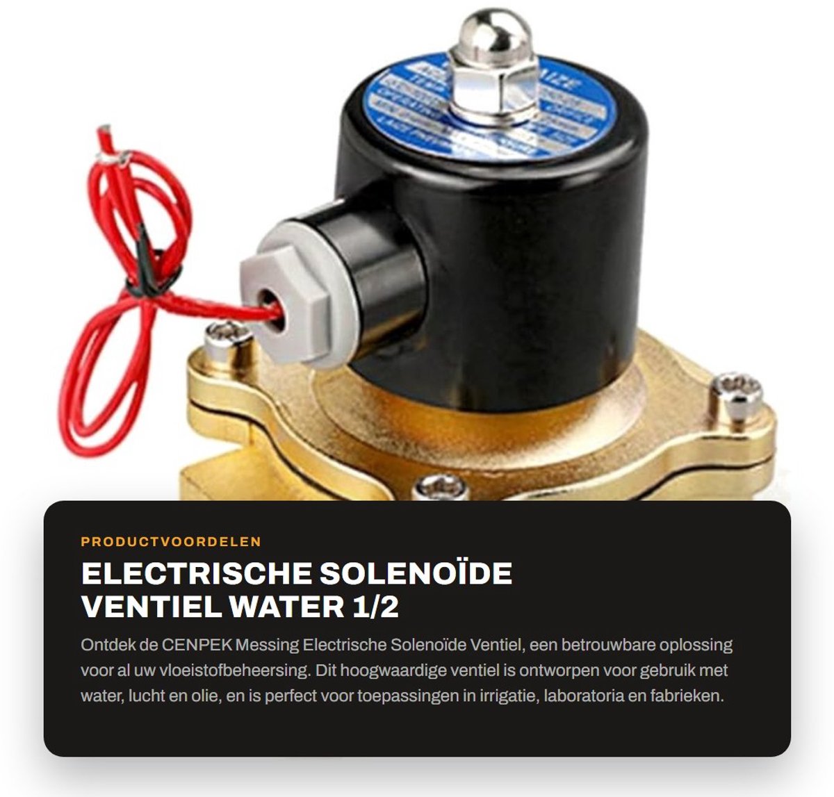 Dailygoods - Electrische Solenoïde Ventiel - Water - 1/2 Inch - Lucht - Voor gebruik met olie - 220V - Geschikt voor diverse toepassingen - Compact fo...