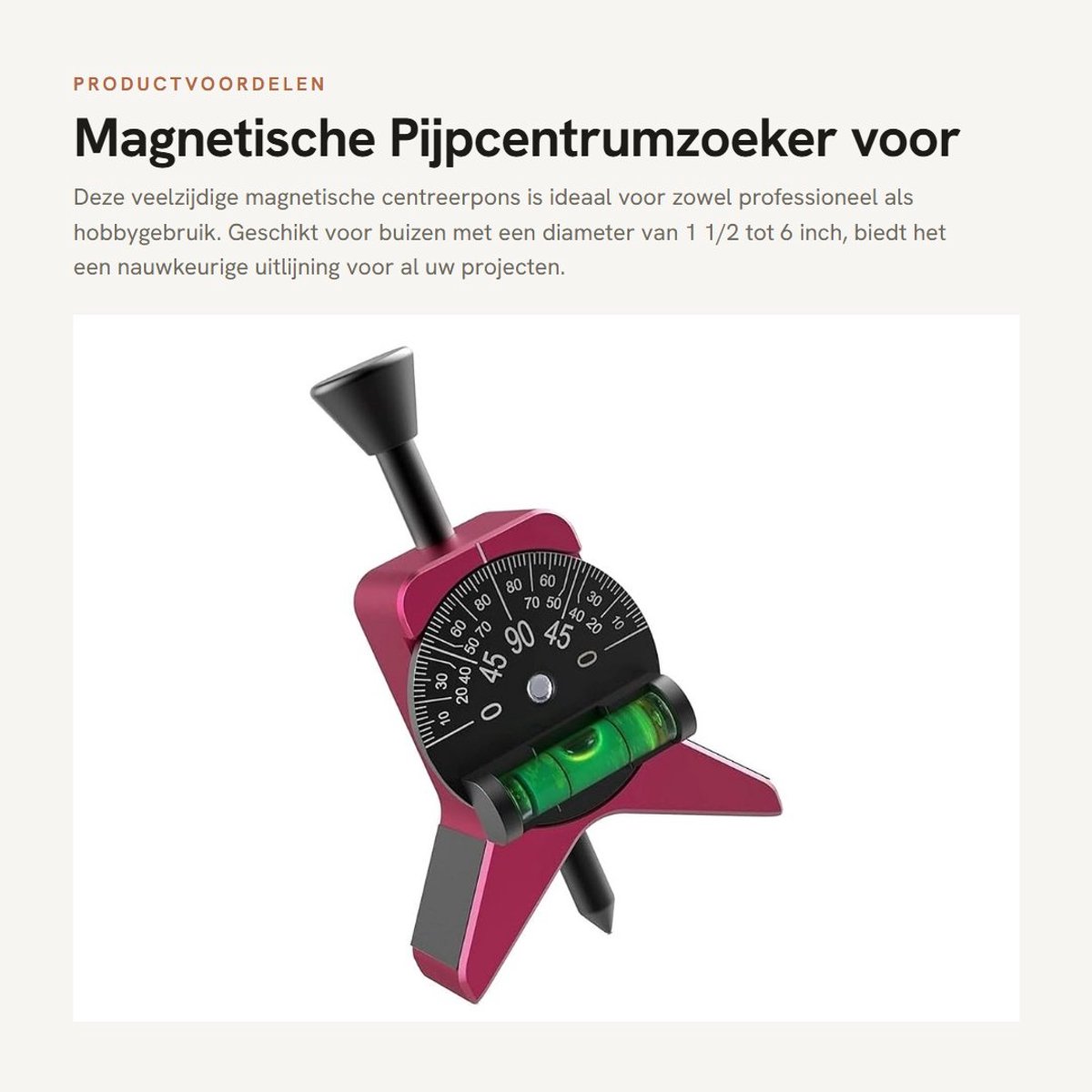 Dailygoods - Magnetische Pijpcentrumzoeker voor Precisiewerk