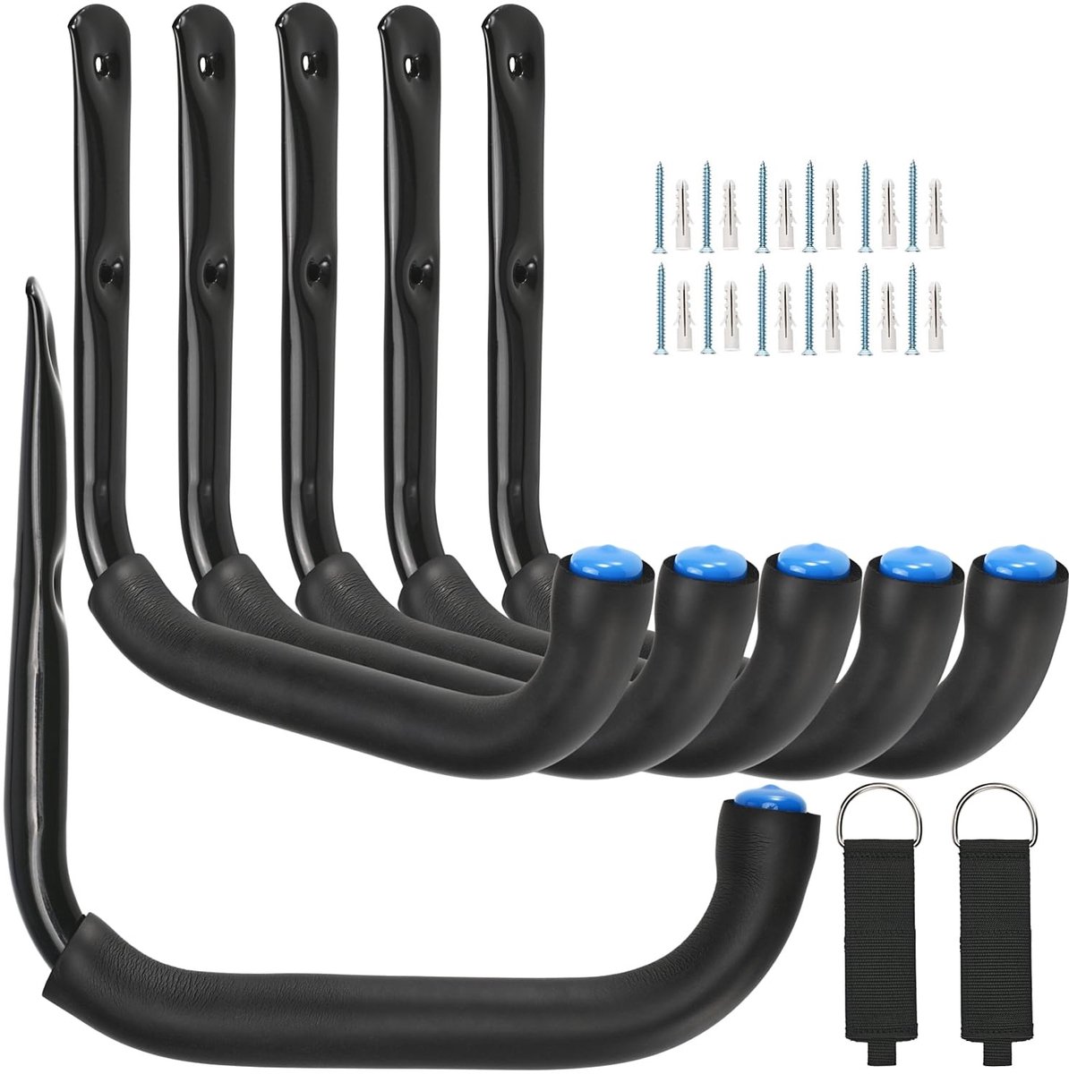 Dailygoods- Garagehaken Heavy Duty - 6 Stuks - 24cm Wandbeugel - Ladderhaak - Opslaghaken - Geschikt voor Plafond en Muur