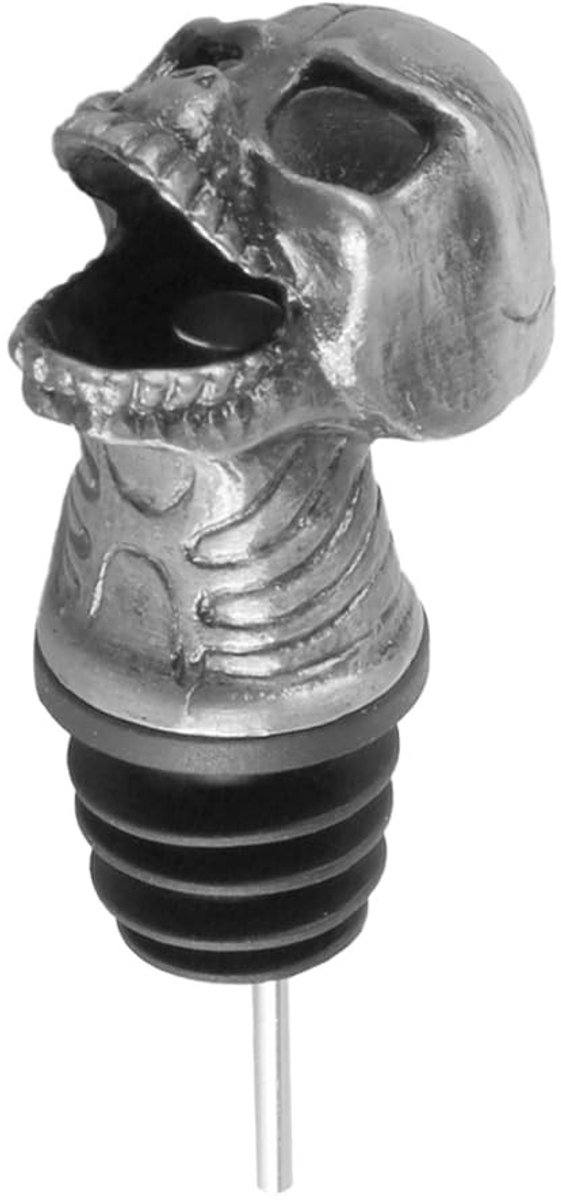 Dailygoods- Wijnkaraf Schedelontwerp - Wijnflesstopper - Whiskykaraf - Gelijkmatig Schenken - Uniek Design - Metalen Materiaal - Decanter