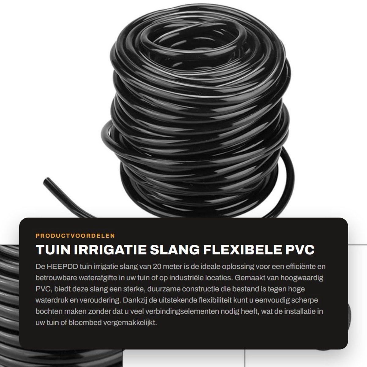 Dailygoods- Irrigatieslang 20 meter - Duurzaam PVC - Flexibel - Hoge waterdruk - Voor tuin en bloembed - Gemakkelijk te installeren - Tuinslang