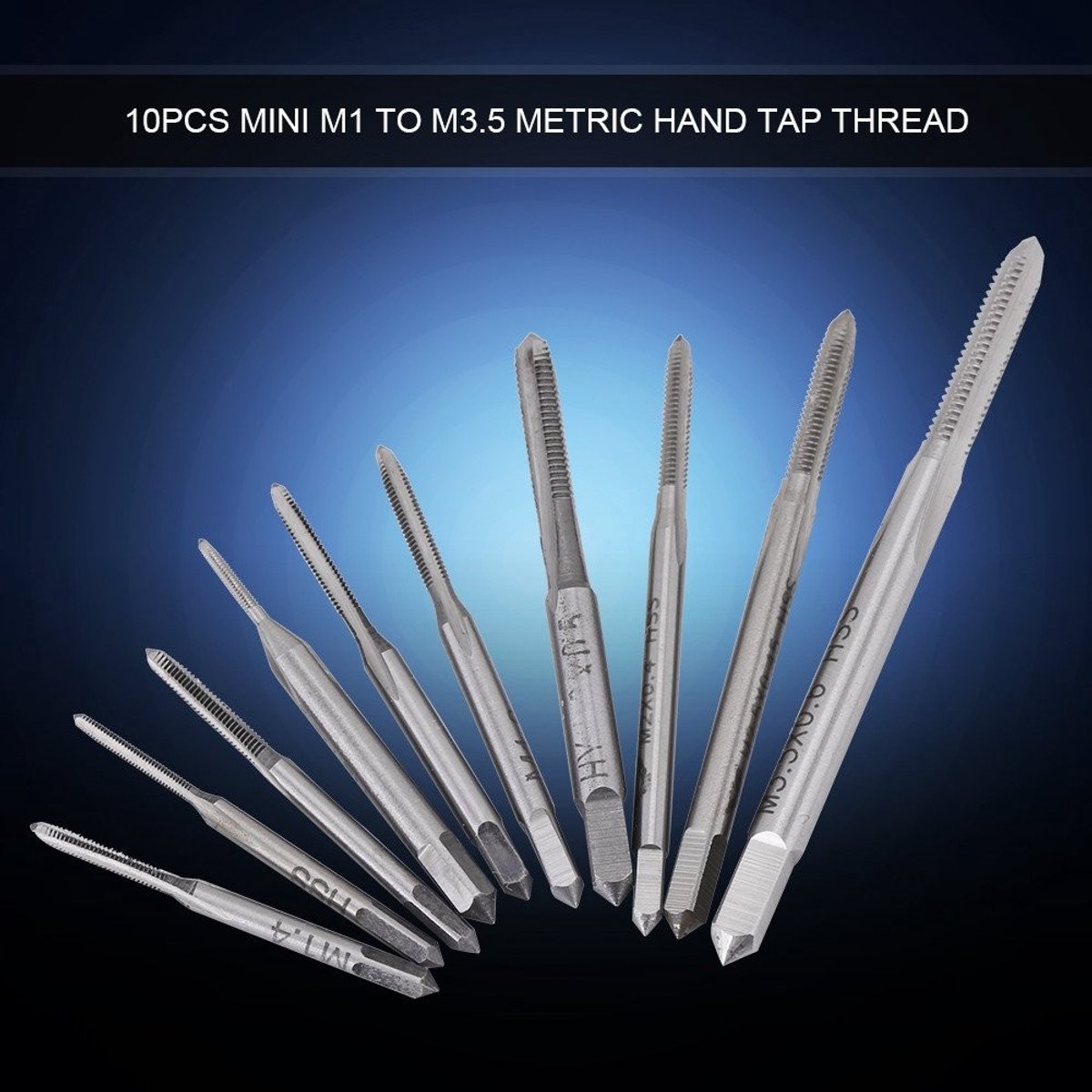 Dailygoods- Draadtappen Set 10 Stuks - M1 tot M3.5 - High Speed Steel - Handtap - Schroefdraad Reparatieset - Duurzaam - Hittebestendig