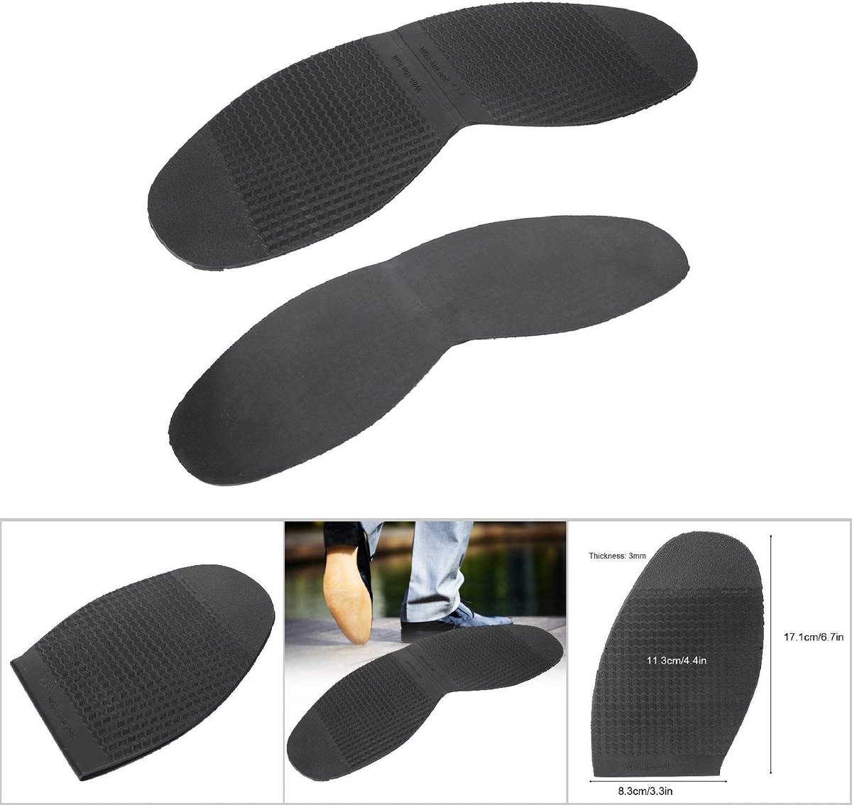 Dailygoods- Buitenzolen Rubber - Schoenreparatie - Slijtvast - Antislip - Verstelbaar - Hoogwaardige Hechtsterkte - Ideaal voor Dure Zolen - Schoenzolen