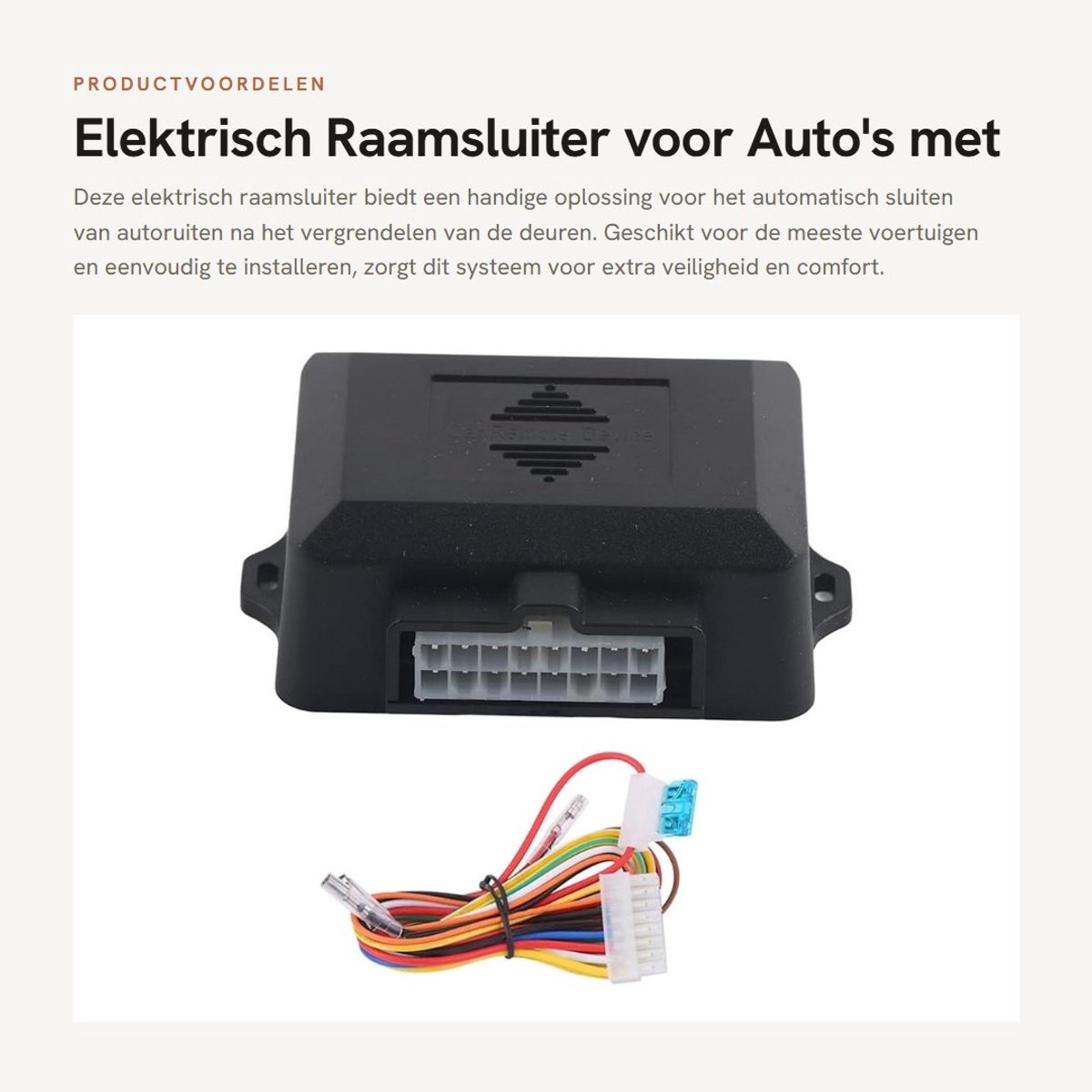 Dailygoods - Elektrisch Raamsluiter voor Auto's met Veilige Modus