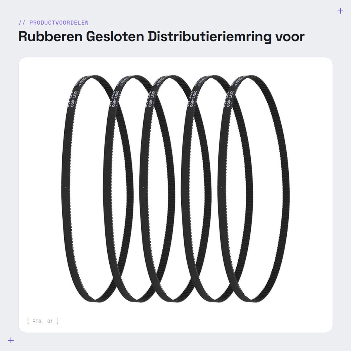 Dailygoods- Distributieriemring - Rubberen Gesloten - Cirkelvormig Tandprofiel - 2GT Materiaal - Temperatuurbereik - Lineaire Aandrijving - Aandrijfriem