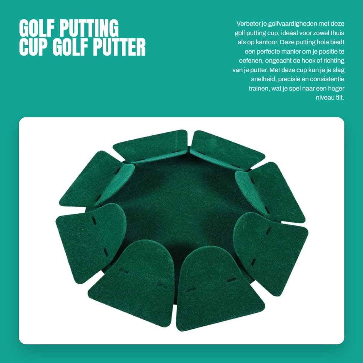 Dailygoods- Putting Cup - Duurzaam - Golfputting Gat - Binnen - Oefening - Vangt Bal - Geschikt voor Putter Training - Golftraining