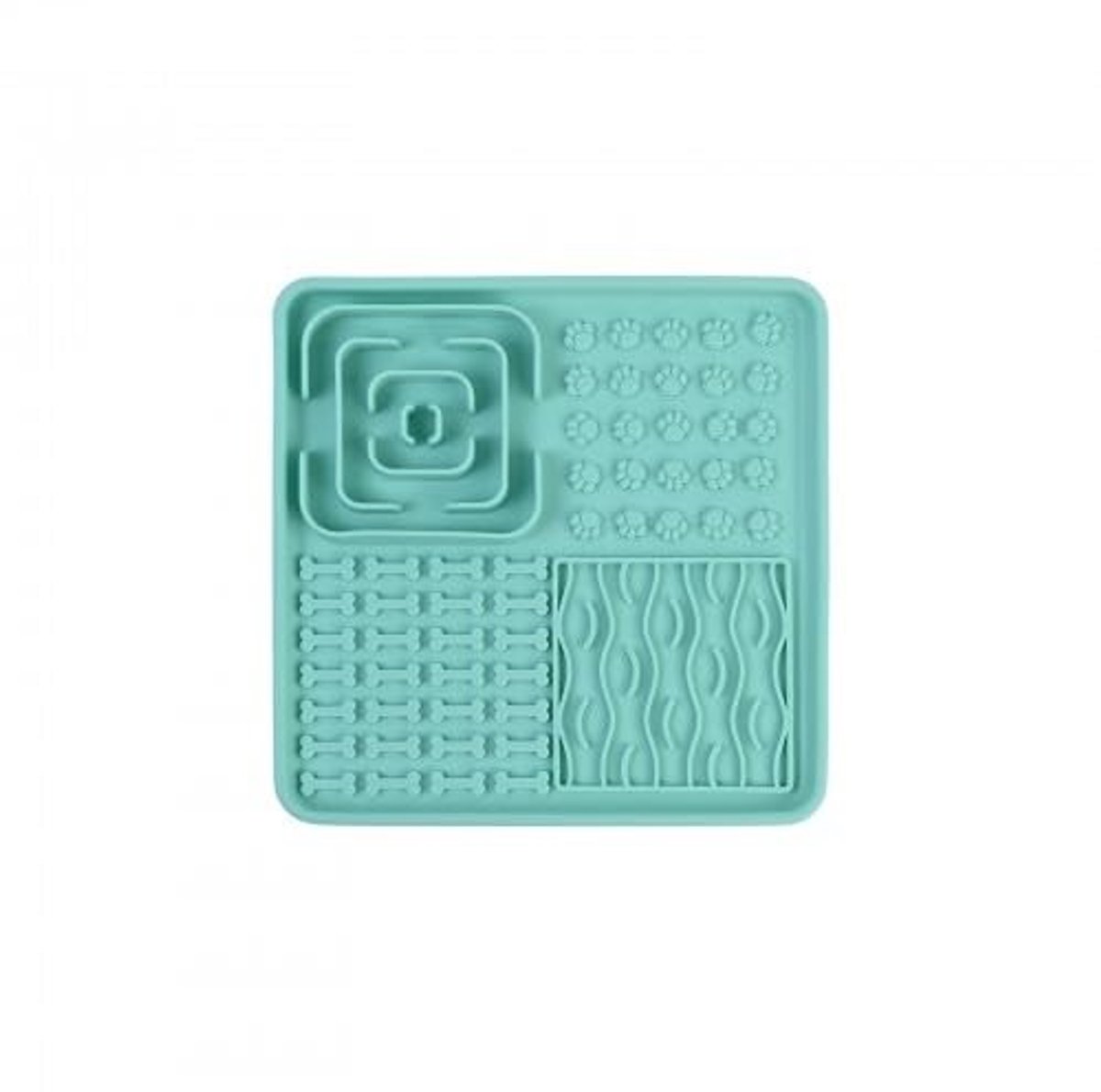 Dailygoods- Hondenlikmat 19 × 19 cm - Siliconen - Antislip - Gemakkelijk te reinigen - Voor honden/katten - Draagbaar - Likmat