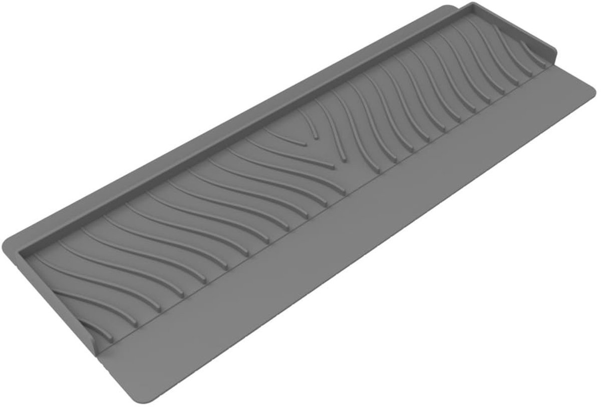 Dailygoods- Gootsteenrandbeschermer Siliconen - Spatbescherming - Zuignap - Schuine Onderbouwafvoer - Hoge Temperatuur tot 230°C - Stevige Bevestiging - Gootsteenbeschermer
