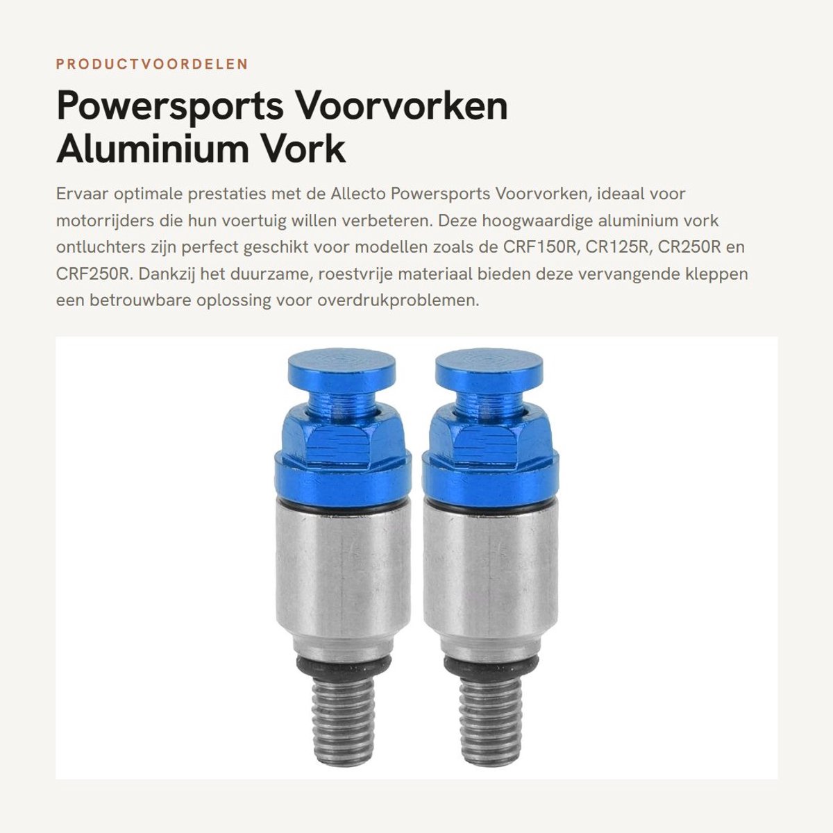 Dailygoods- Voorvork Ontluchtingsventiel - Aluminium Vervangingskleppen - Voor CRF150R/CR125R/CR250R - Duurzaam - Hoge Betrouwbaarheid - Professionele Afwerking - Vorkontluchter