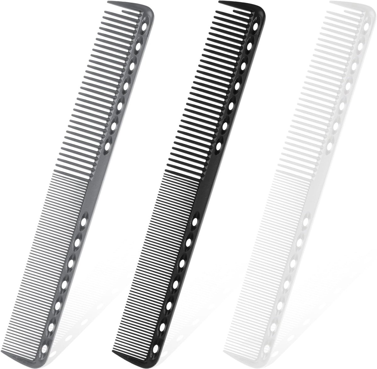 Kapperskam Set - Stylingkammen Fijne Kammen - Haar Knippen Verven - Dubbel Geplaatste Tanden - 3 Stuks 18.5 cm
