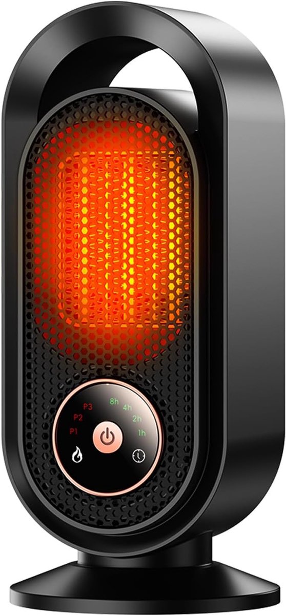 Elektrische Verwarming - Ventilator - Snelle Warmte - Oververhitting en Kantelbeveiliging - 28 x 12 cm - Zwart