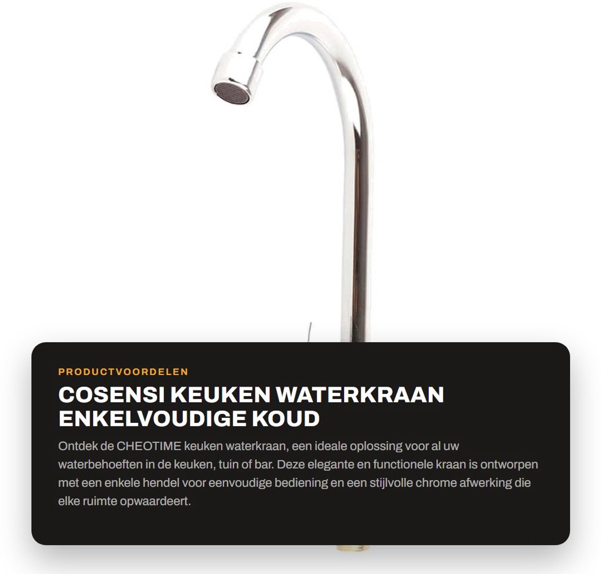 Dailygoods- Keukenkranen G1/2in - Keukenkraan - Koudwaterkraan - Buiten - Tuin - Bar - Roe
