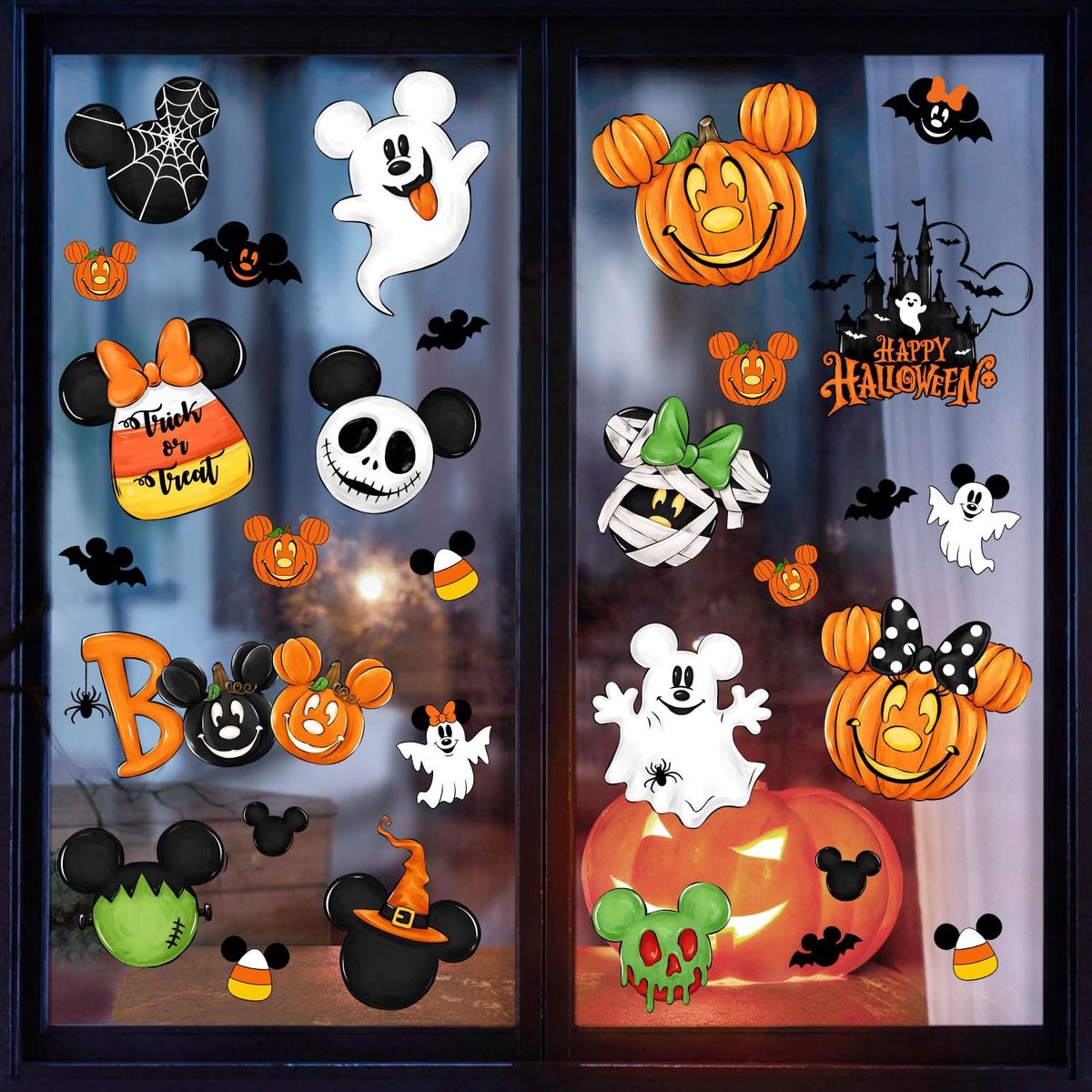 Dailygoods- Raamafbeeldingen Halloween - 8 Stuks - Zelfklevend - Decoratieve Stickers - Kinderen - Thuisfeest - Verscheidenheid aan Ontwerpen - Raamstickers