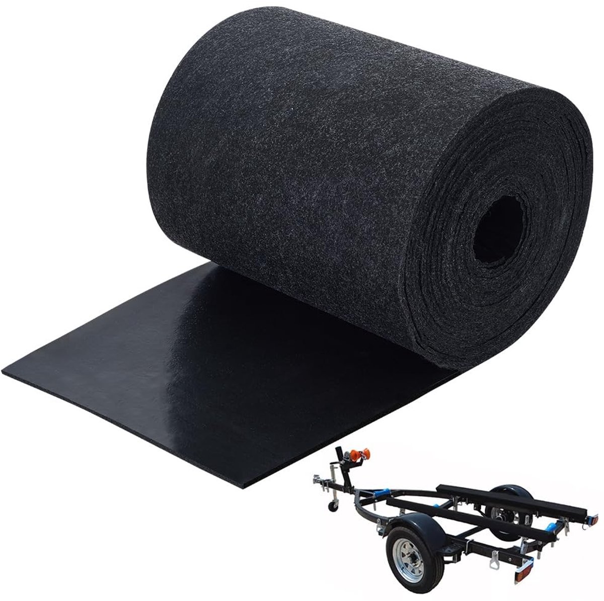 Dailygoods - Grijze Boot Trailer Stapeltapijt 8mx20cm - PVC voor Thuis, Auto en Boot